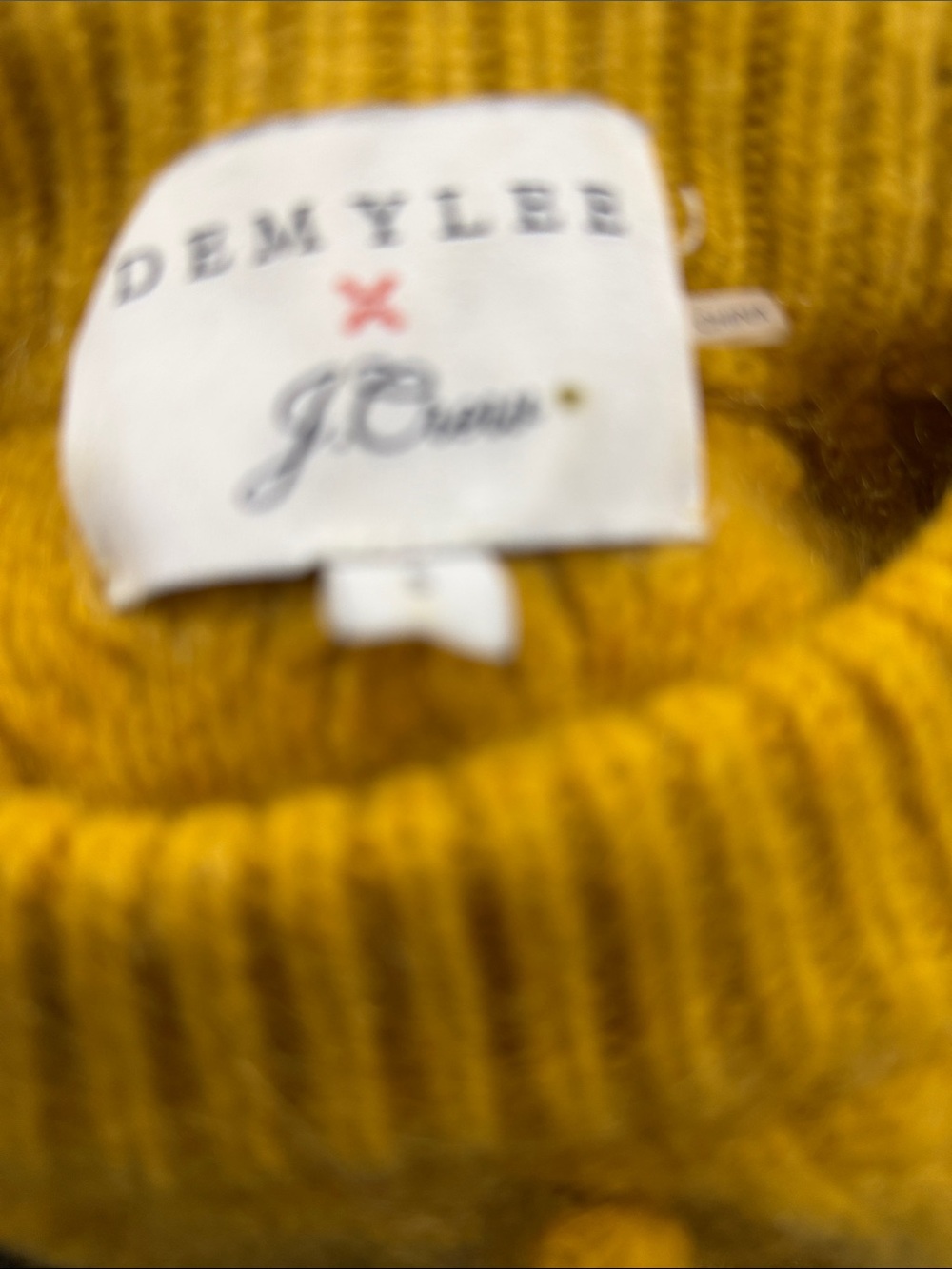 Jcrew X Demylee wool blend yellow sweater, S Womens Mustard Ribbed Sweater - Picture 3 of 7